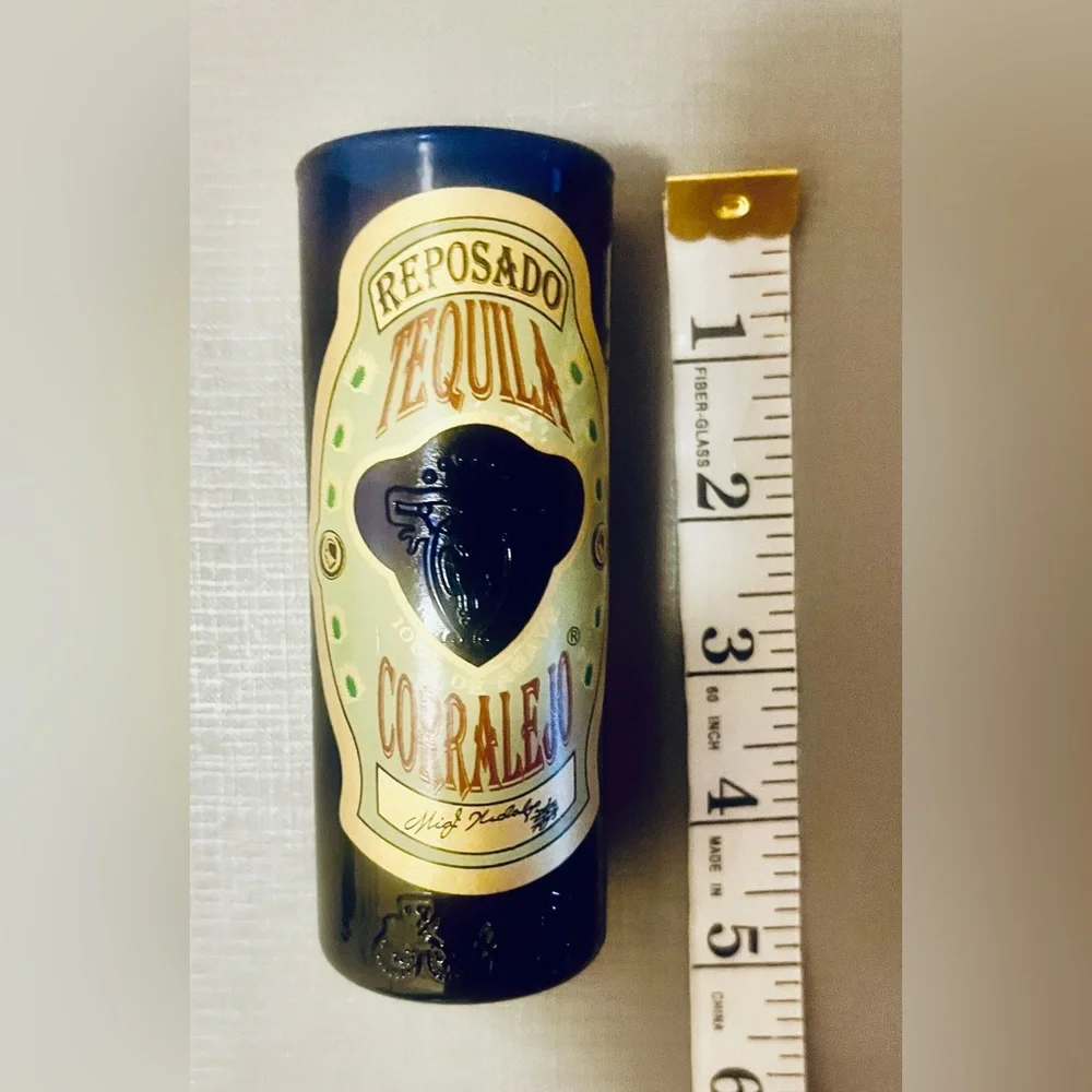 Reposado Tequila Corralejo Tall Cobalt Blue Tall Shot Glass Barware Bar De Agave